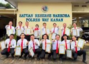 SATRES Narkoba Polres Way Kanan Raih Penghargaan Kembali Atas Kinerja dalam Pengungkapan Berbagai Kasus Narkoba di Wilayah Kabupaten Way kanan