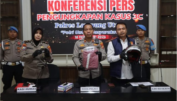 Tim Tekab 308 Presisi Sat Reskrim Polres Lampung Utara Berhasil Meringkus Tiga Pelaku Spesialis Pencurian