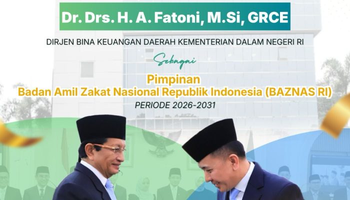 Presiden Prabowo Tunjuk Dirjen Bina Keuangan Daerah Agus Fatoni Sebagai Anggota BAZNAS RI
