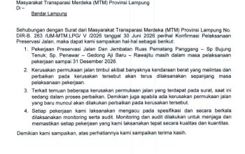 MTM Tetap Laporkan Dugaan Penyimpangan Proyek Jalan Rp29,8 Miliar Meski BPJN Beri Klarifikasi